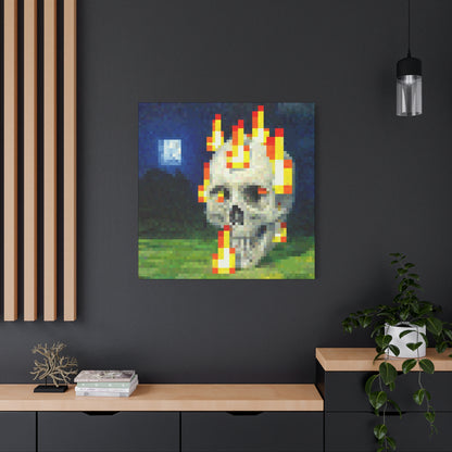 Minecraft Skull on Fire Painting Featured In-Game
