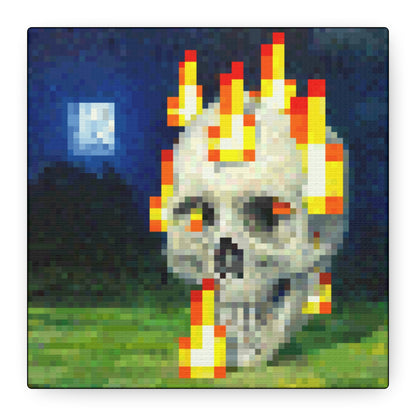 Minecraft Skull on Fire Painting Featured In-Game