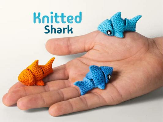 Mini Knitted Shark | Articulated Pocket Pets