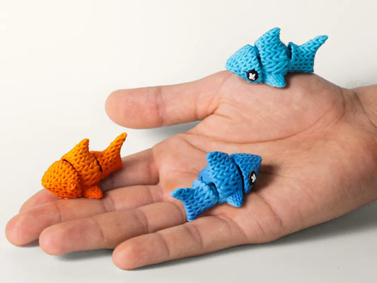 Mini Knitted Shark | Articulated Pocket Pets